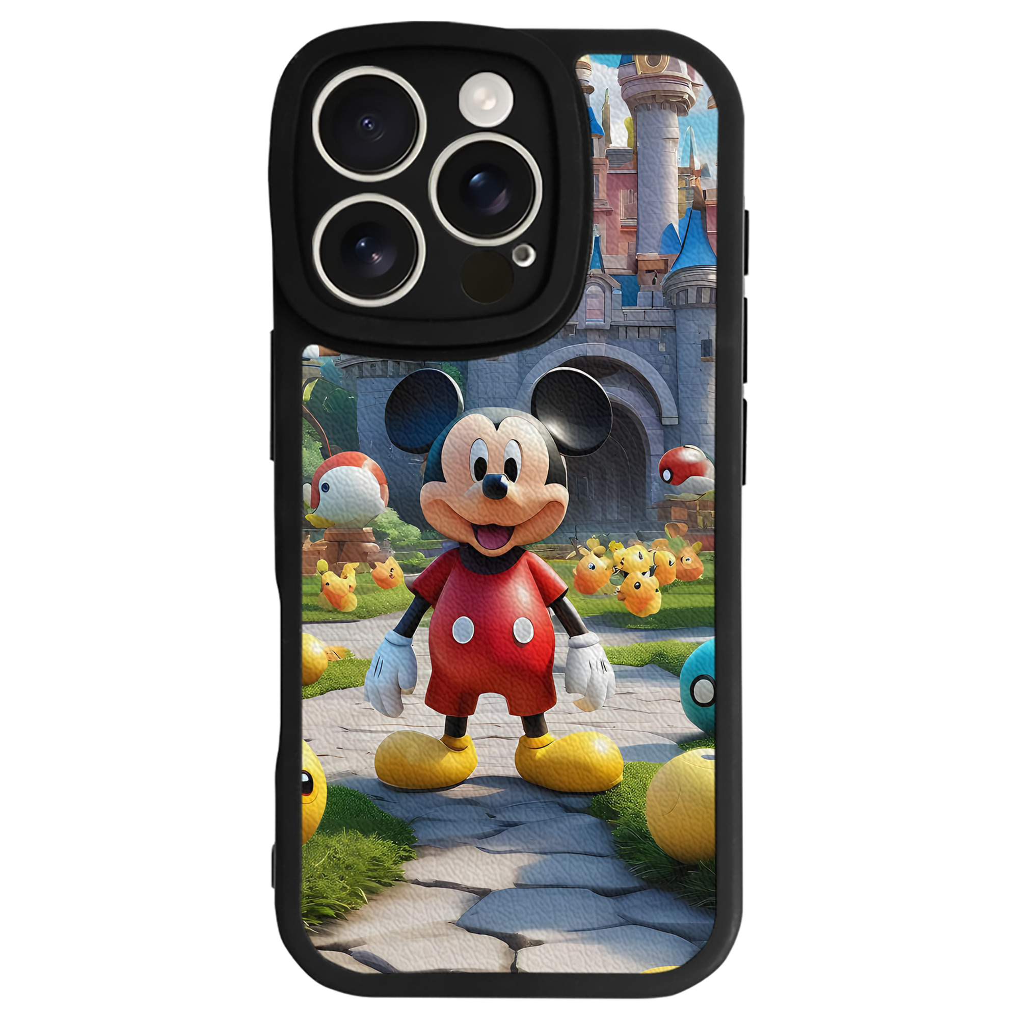 （画像用） ミッキーマウス Mickey Mouse 【iPhone 16シリーズ対応】シリコンスマホケース（レザー調） 材質：シリコン